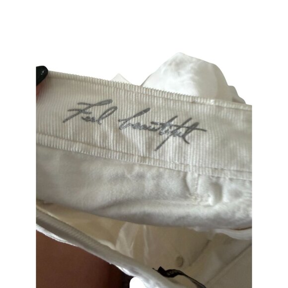 WHBM WHITGE HOUSE BLACK MARKET White Corduroy Straight Leg  Pants Size 2R - Picture 7 of 7